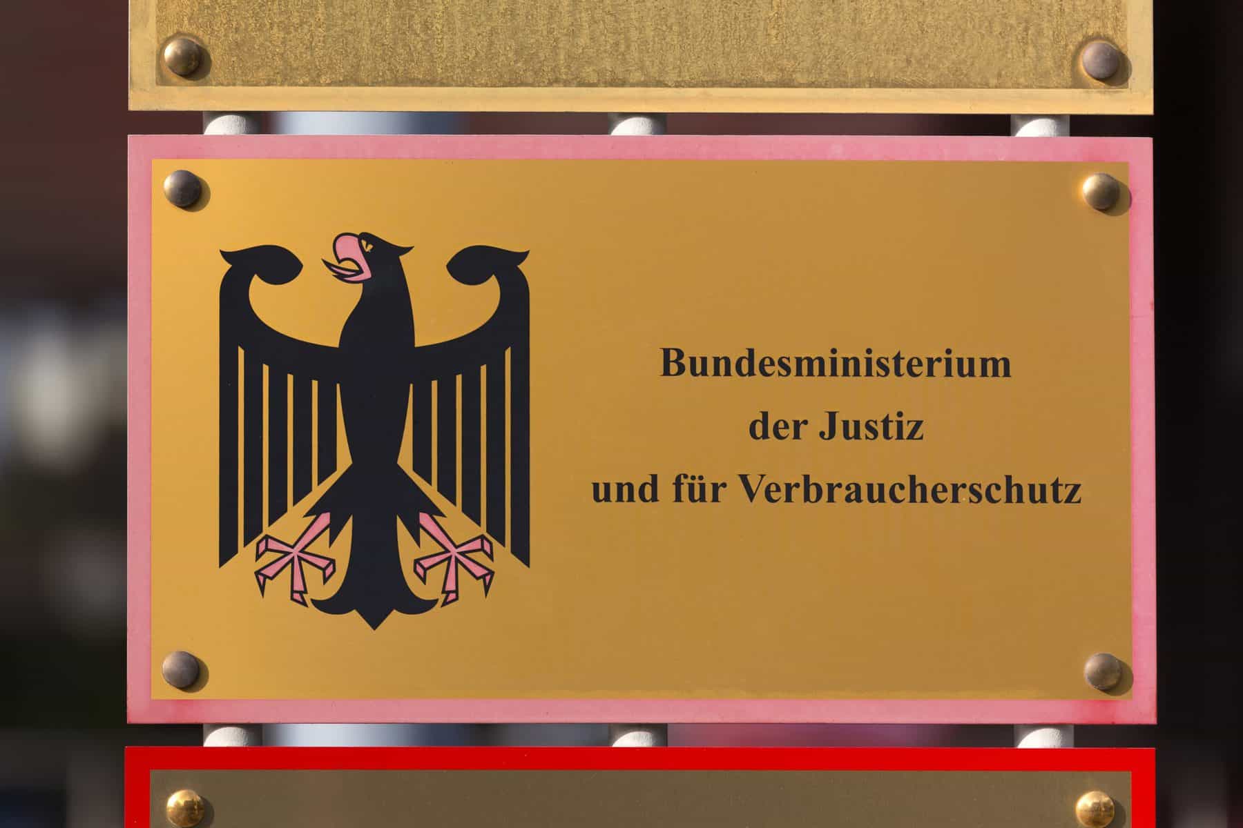 bonn, North Rhine-Westphalia/germany – 19 10 18: german Federal Ministry of Justice sign in Bonn germany